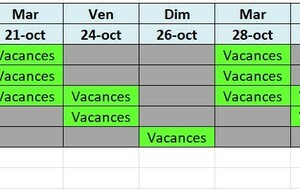 Activités vacances de Toussaint 2025