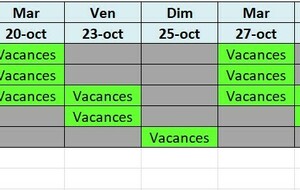 Activités vacances de Toussaint 2026
